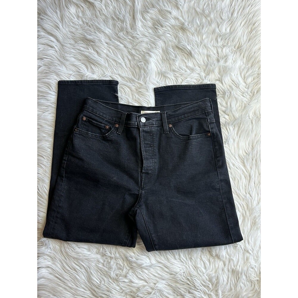 Levi's Women’s Size 32 Black Wedgie Fit Straight High Rise Jeans Button Fly